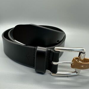 Dockers Black Leather Belt With Silver Hardware- 34” NWT